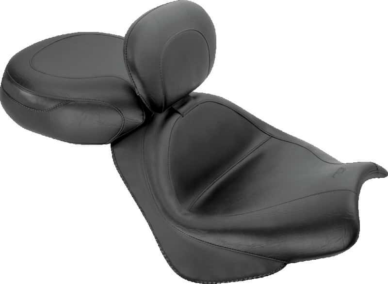 Mustang Motorcycle — Mustang 02-08 Honda VTX1800 Retro, S, T Wide Touring 2PC Seat w/ Driver Backrest - Black - view 2