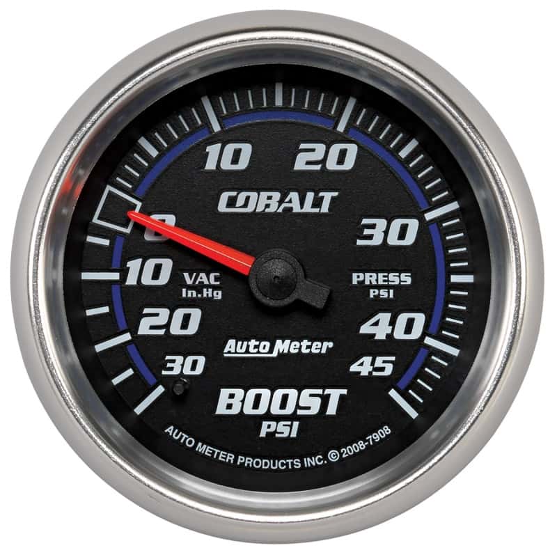 AutoMeter — AutoMeter Gauge Vac/Boost 2-5/8in. 30Inhg-45PSI Mechanical Cobalt
GA 2.6" BST 45PSI CB - view 1