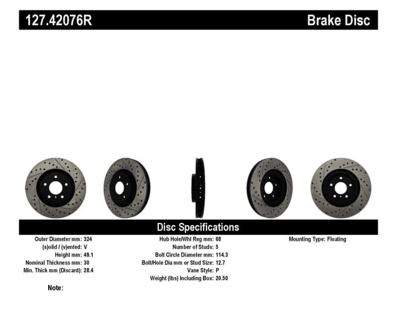 Stoptech — StopTech Slotted & Drilled Sport Brake Rotor
Disc Brake Rotor
Slot/Drill Rotor - view 6