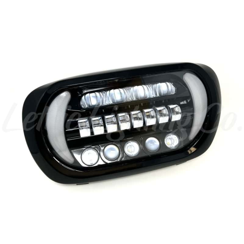 Letric Lighting — Letric Lighting 96-13 Early Road Glide LED Black/Chrome Headlight with Turn Signals - view 1