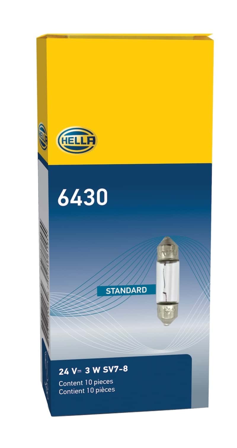 Hella — Hella Bulb 6430 24V 3W SV7-8 T2.5 8x29mm
6430 Incan Bulb - view 7