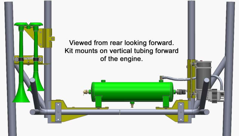 Kleinn Air Horns — Kleinn 14-21 Polaris RZR 1000 Onboard Air System w/ Model 102-1 Horns
Onboard Air System - view 3
