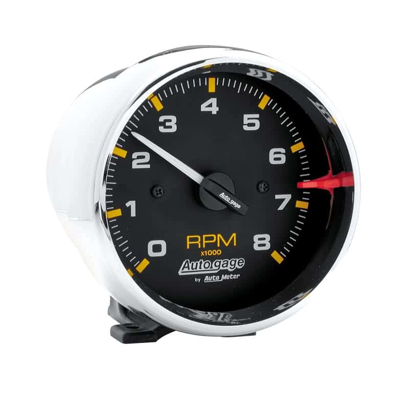 AutoMeter — Autometer Autogage 3-3/4in. 0-8K RPM Black Dial/Chrome Case Pedestal Tachometer
3.75" TACH 8kRPM CHR - view 2