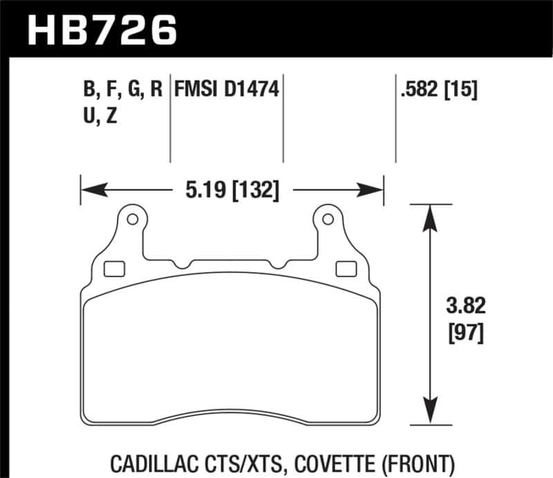 Hawk Performance — Hawk 10-17 Chevrolet Camaro HP+ Compound Front Brake Pads
Disc Brake Pad - view 2
