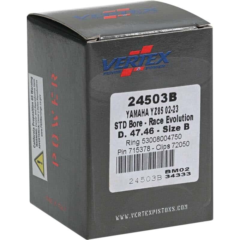 Vertex Pistons — Vertex Piston 02-24 Yamaha YZ 85 85cc Cast Race Evolution Piston Kit - view 5