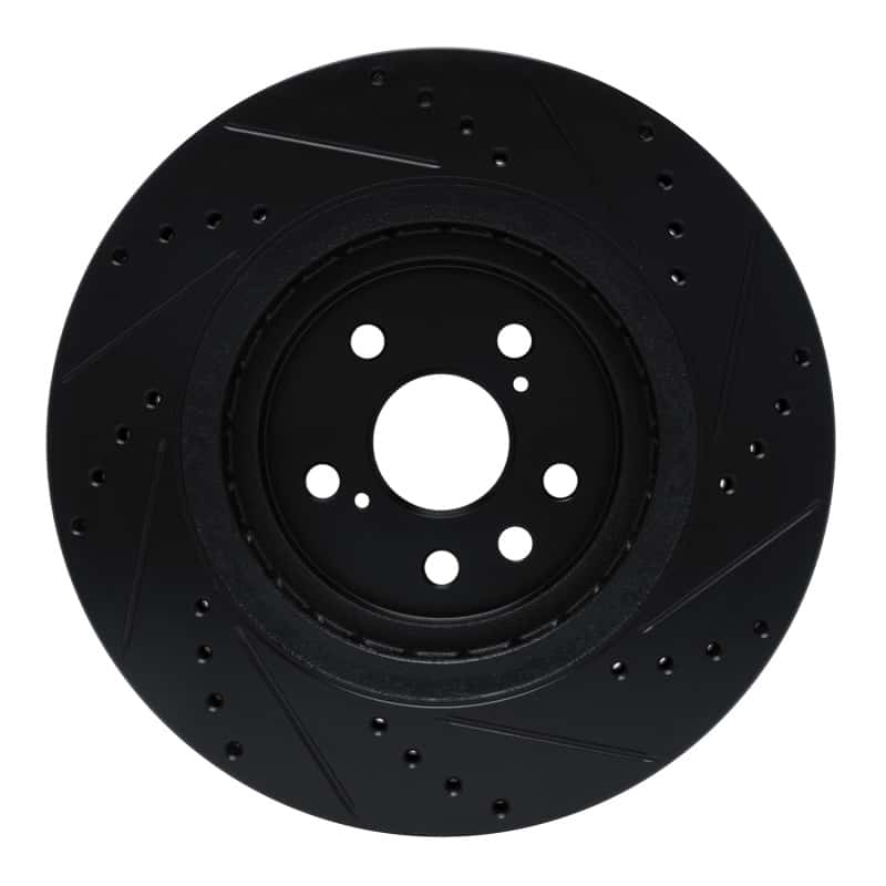 R1 Concepts — R1 20-25 Lexus RX350h Front Left Drilled & Slotted Black Brake Rotor - view 5