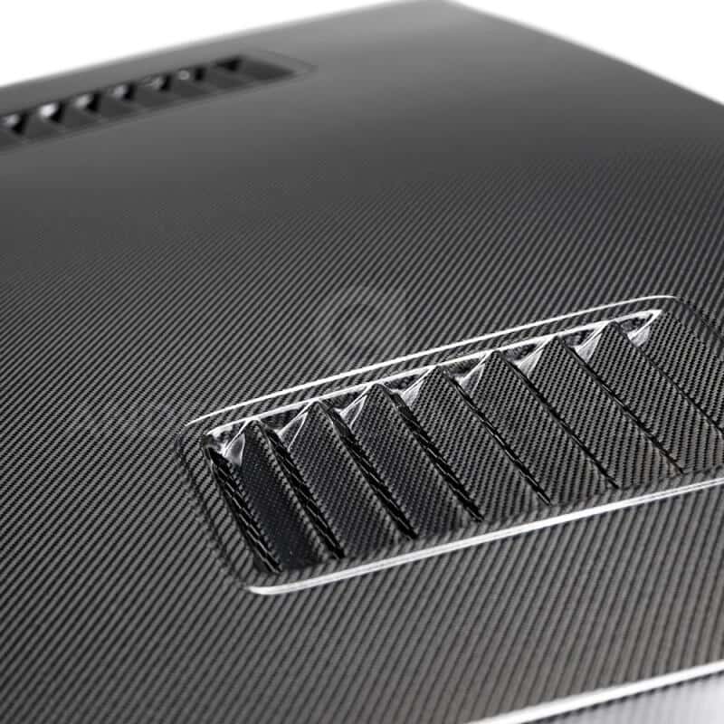 Anderson Composites — Anderson Composites 2018 Ford Mustang Super Snake Double Sided Carbon Fiber Hood - view 6