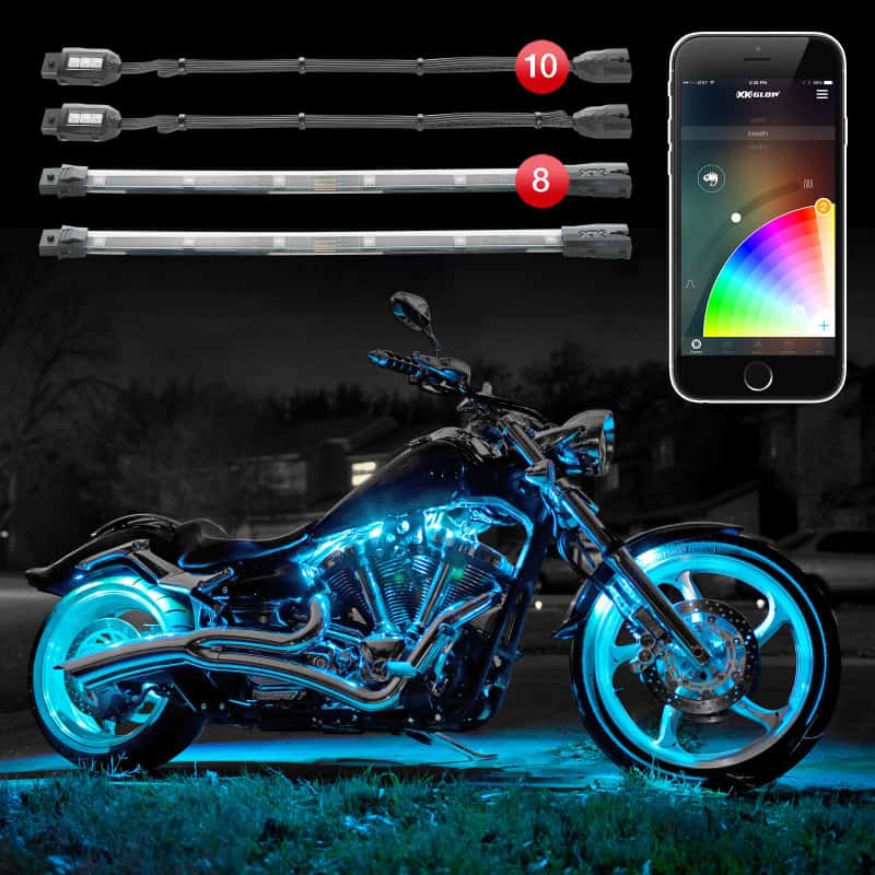 XKGLOW — XK Glow Strip Million Color XKCHROME Smartphone App ATV/Motorcycle LED Light Kit 10XPod + 8X10In - view 2