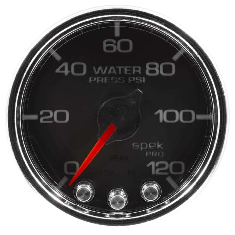 AutoMeter — Autometer Spek-Pro Gauge Water Press 2 1/16in 120psi Stepper Motor W/Peak & Warn Blk/Chrm
GA 2" WP 120 BCC SPK - view 1