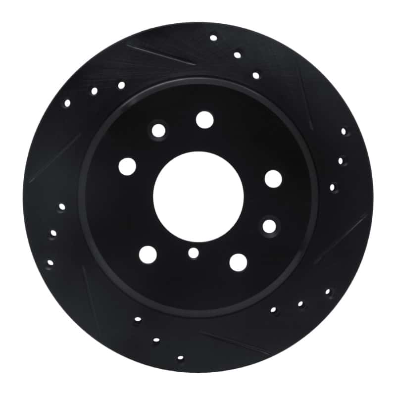 R1 Concepts — R1 86-91 Mazda RX-7 Rear Right Drilled & Slotted Black Brake Rotor
R1 Brake Rotor Drill - view 1