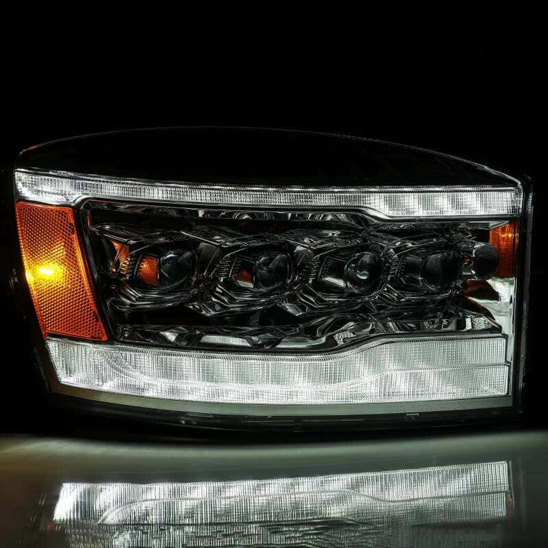 AlphaRex — AlphaRex 06-08 Dodge Ram 1500HD NOVA LED Proj Headlights Plank Style Blk w/Seq Signal/DRL/Amber LED
Projector Headlights - view 5