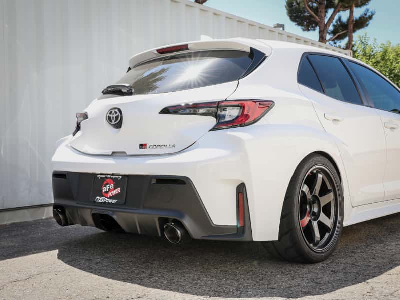 aFe — aFe 23-24 Toyota GR Corolla L3 1.6L (t) Gemini XV 3in to 2-1/2in CatBack Exhaust w/Carbon Fiber Tips
Cat-Back Exhaust - view 4