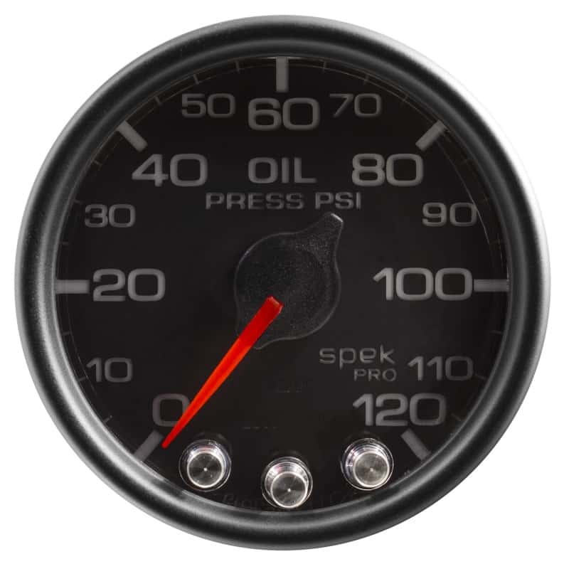AutoMeter — Autometer Spek-Pro Gauge Oil Press 2 1/16in 120psi Stepper Motor W/Peak & Warn Blk/Blk
GA 2" OILP BCB SPEK - view 3