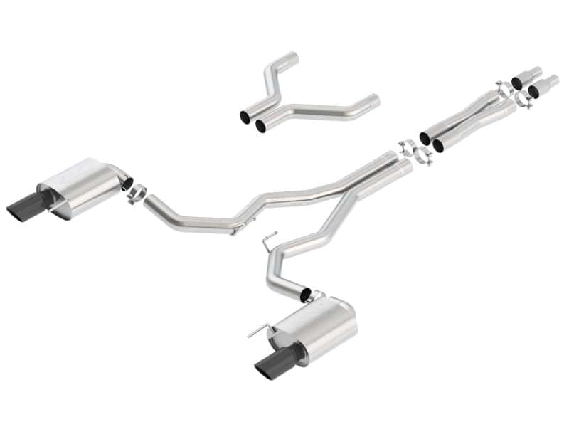 Borla — Borla Atak Cat-Back 15-17 Ford Mustang GT 5.0L V8 MT/AT 3in pipe 4in Black Chrome Tips
Cat-Back System - view 1
