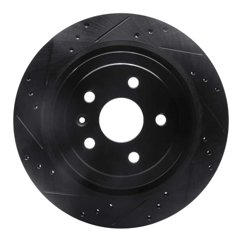 R1 Concepts — R1 08-14 Cadillac CTS Rear Left Drilled & Slotted Black Brake Rotor
R1 Brake Rotor Drill - view 1