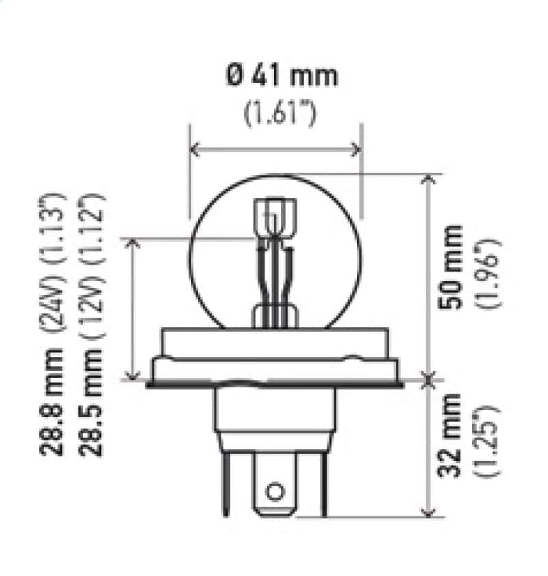 Hella — Hella Bulb 7952 24V 55/50W P45t S13 R2
7952 Incan Bulb - view 6