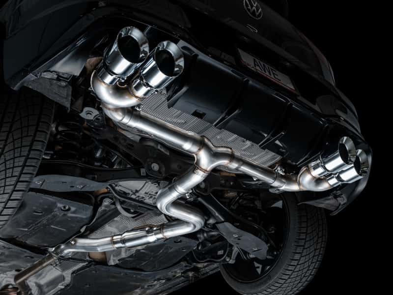 AWE Tuning — AWE MK8 Volkswagen Golf R 3in Track Edition Quad Exhaust - Chrome Silver Tips
Track Catback - view 2