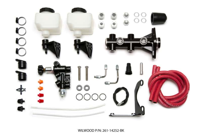 Wilwood — Wilwood Tandem Remote M/C Kit w L/H Bracket & Prop Valve - 1 1/8in Bore Black
M/C,TANDEM KIT - view 1