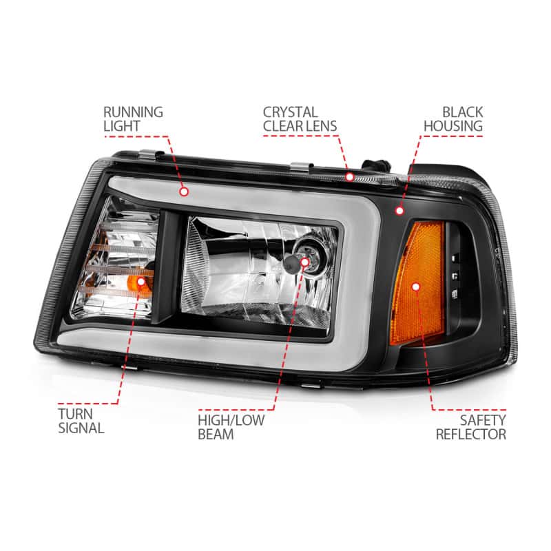 ANZO — ANZO 2001-2011 Ford Ranger Crystal Headlights w/ Light Bar Black Housing
Head Light Set
HdLtSet - view 9