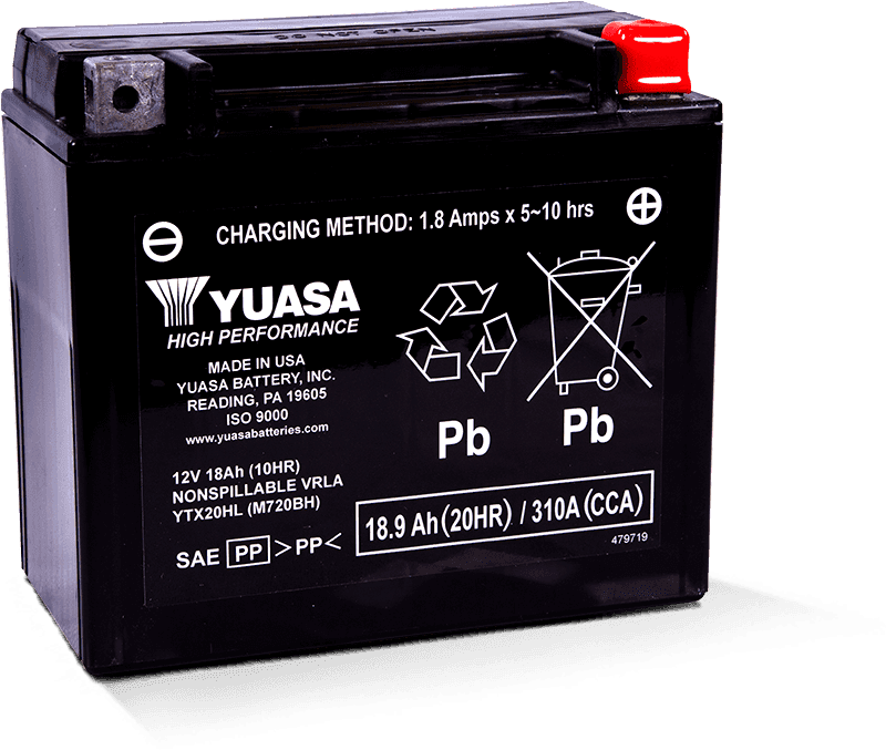 Yuasa Battery — Yuasa YTX20HL Maintenance Free AGM 12-Volt Battery - view 2