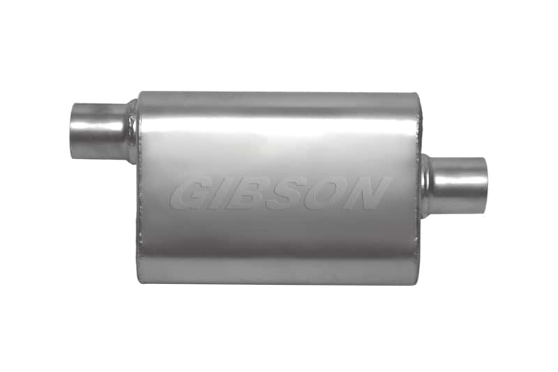 Gibson — Gibson CFT Superflow Offset/Center Oval Muffler - 4x9x18in/2.5in Inlet/2.5in Outlet - Stainless
Muffler - view 1