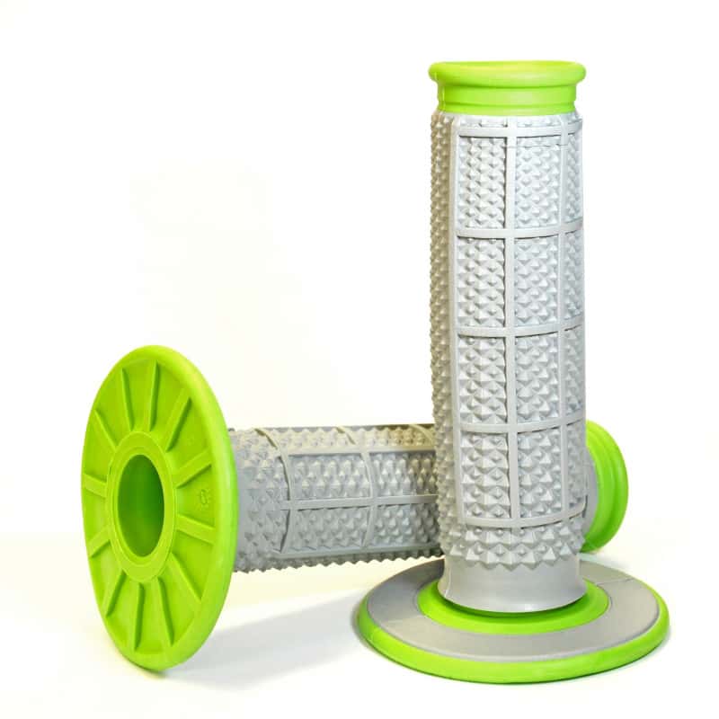Renthal — Renthal MX Dual Compound Grips Tapered 1/2 Waffle - Grey/ Green - view 3