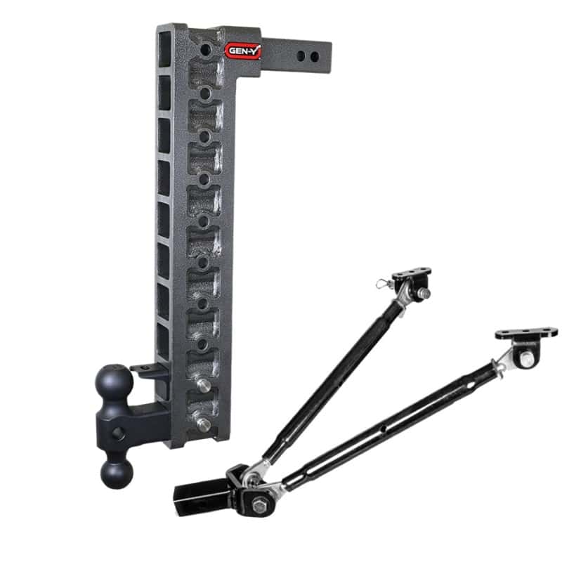 GEN-Y Hitch — Gen-Y Mega Duty 2in Shank 22.5in Drop 10K Hitch w/GH-031 Dual-Ball/GH-0100 Stabilizer Kit
Drop Hitch - view 3