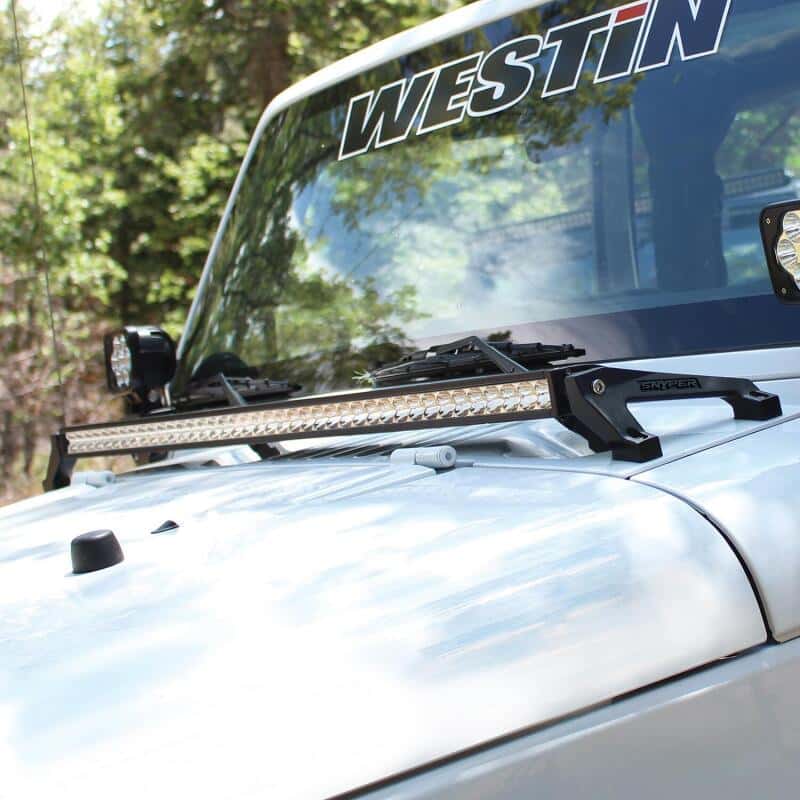 Westin — Westin/Snyper 07-17 Jeep Wrangler Snyper LED Cowl Mount - Textured Black
LED Light Bar Mount - view 5