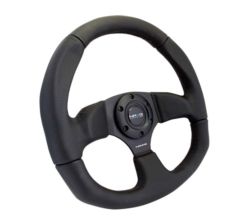 NRG — NRG Reinforced Steering Wheel (320mm Horizontal / 330mm Vertical) Leather w/Black Stitching - view 4