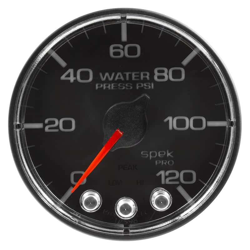 AutoMeter — Autometer Spek-Pro Gauge Water Press 2 1/16in 120psi Stepper Motor W/Peak & Warn Blk/Chrm
GA 2" WP 120 BFC SPK - view 2