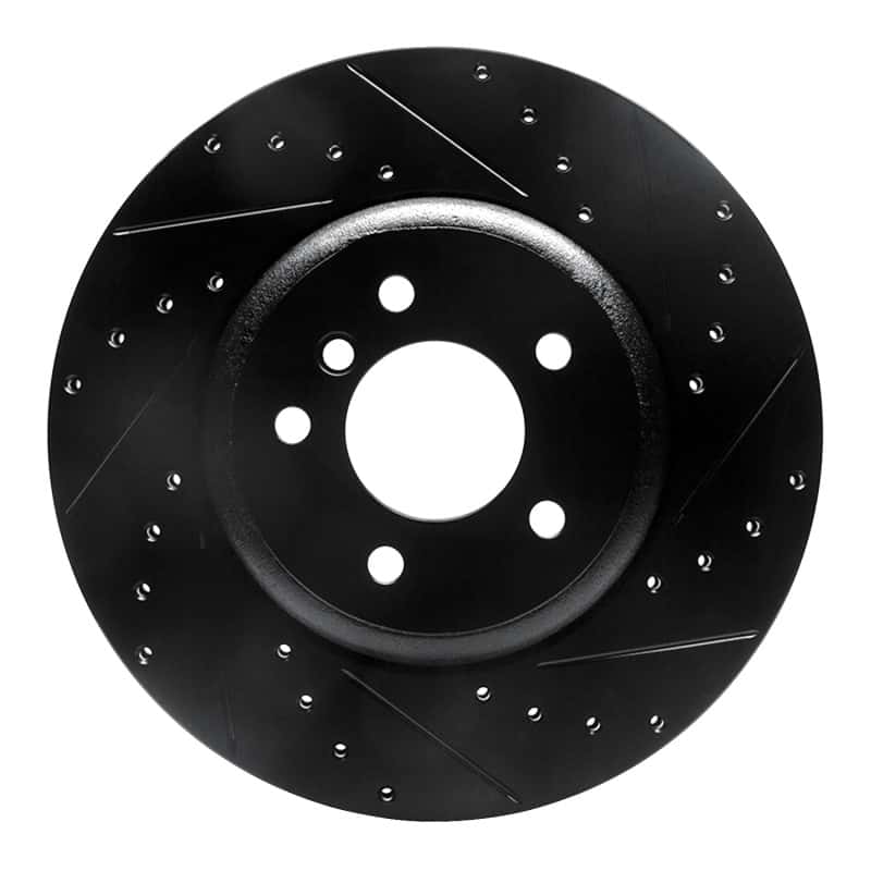 R1 Concepts — R1 04-10 BMW 650I Convertible Rear Right Drilled & Slotted Black Brake Rotor
R1 Brake Rotor Drill - view 1