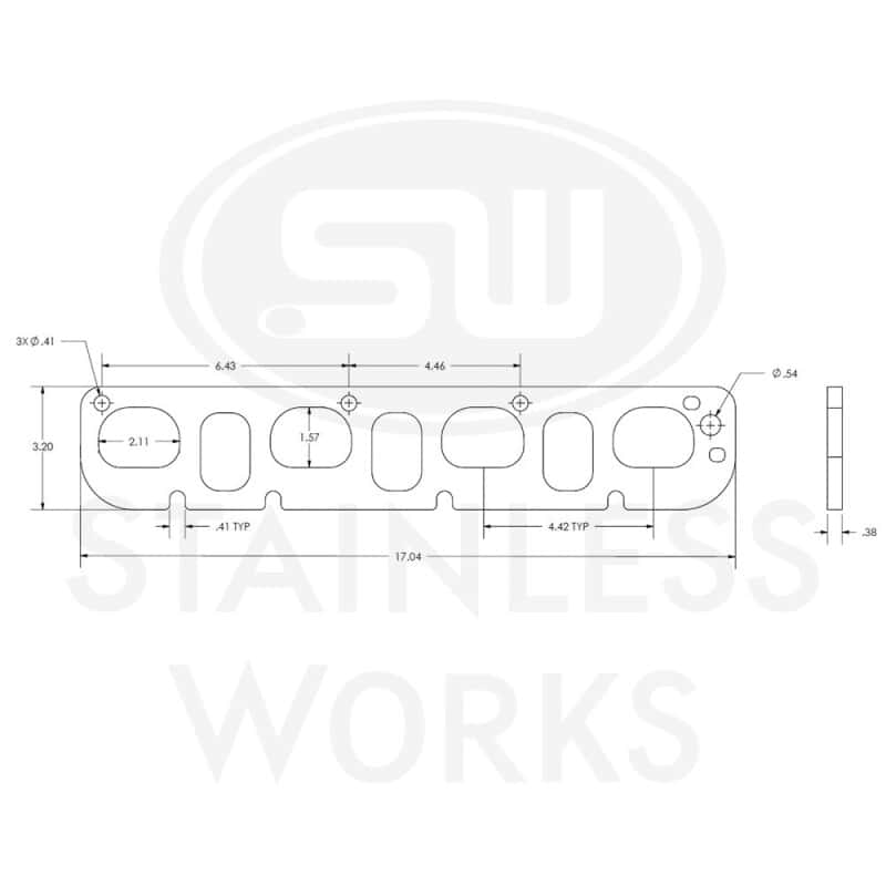 Stainless Works — Stainless Works Hemi 5.7L/6.1L/6.4L D-Port Shaped Header 304SS Exhaust Flanges 1-7/8in Primaries
Header Flange
HFJP61188
 - view 3