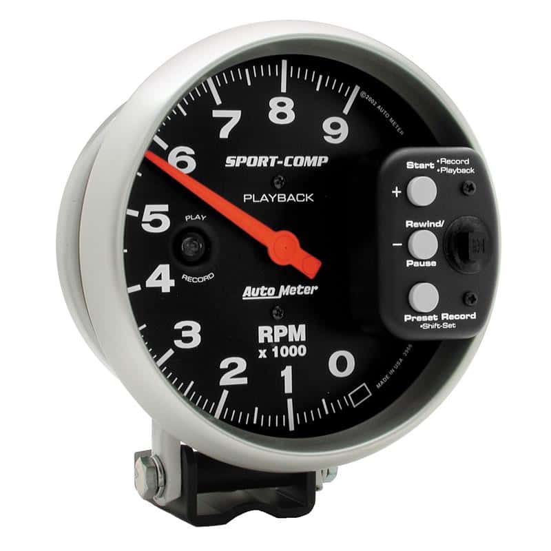 AutoMeter — Autometer Sport-Comp 5 inch 9000 RPM Pedestal Mount Tachometer w/ RPM Playback
5" TACH, 9,000 RPM, - view 2