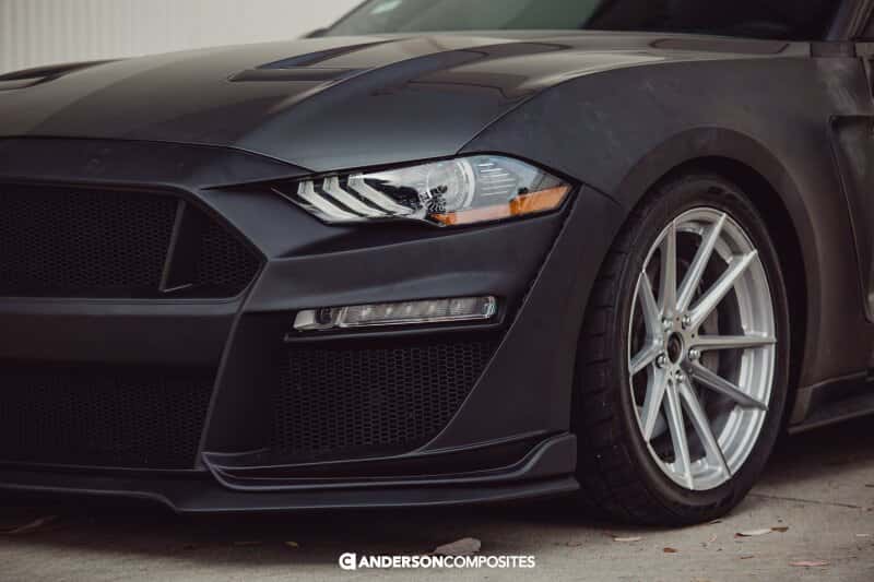 Anderson Composites — Anderson Composites 18-19 Ford Mustang Type-ST Fiberglass Front Bumper w/Lip (Req Anderson Fenders) - view 6