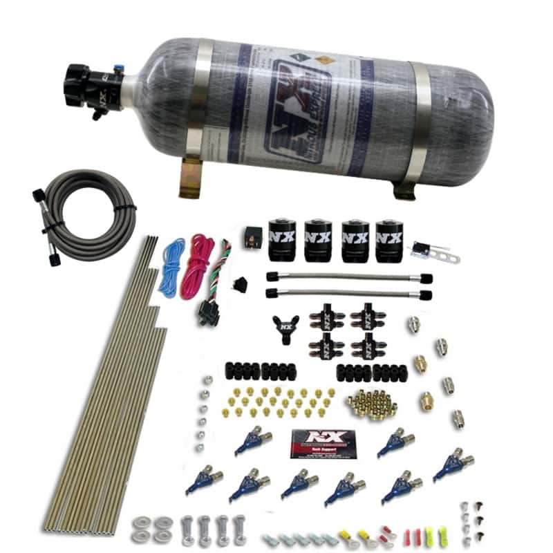 Nitrous Express — Nitrous Express 8 Cyl Piranha Direct Port 4 Solenoids Nitrous Kit (200-500HP) w/12lb Bottle
Injection System Kit
N2OSys - view 1