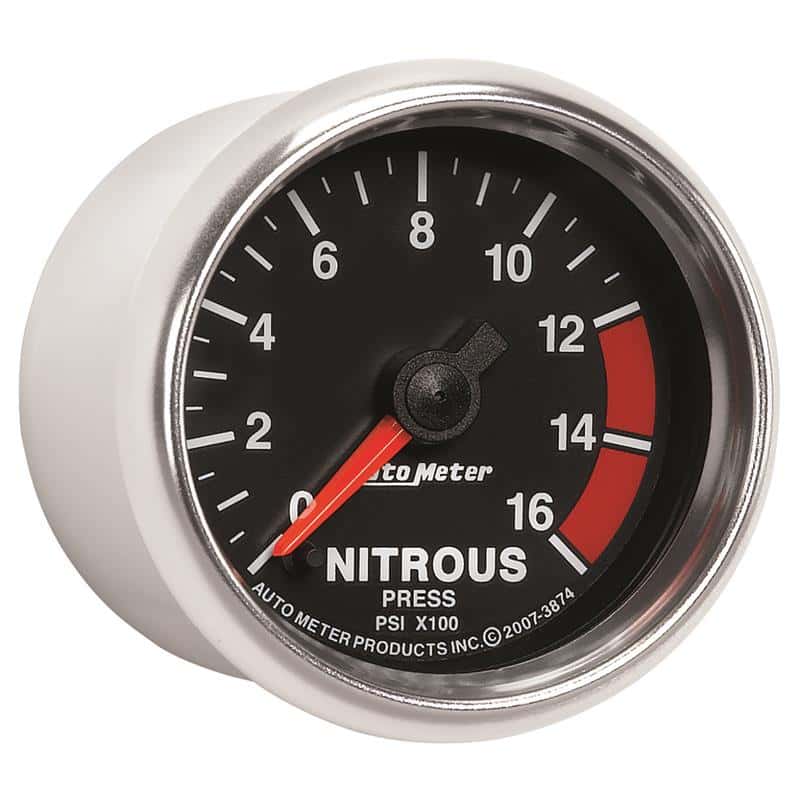 AutoMeter — Autometer GS 2 1/16in. 1600PSI Nitrous Fuel Pressure Gauge
2-1/16" NITROUS, 0-1 - view 6
