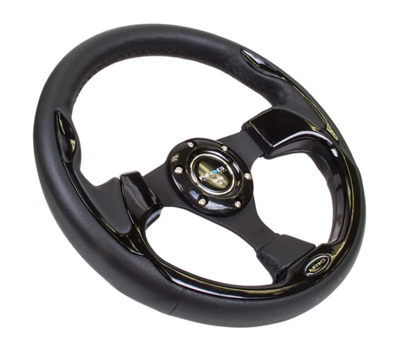 NRG — NRG Reinforced Steering Wheel (320mm) Blk w/Gloss Black Trim - view 2