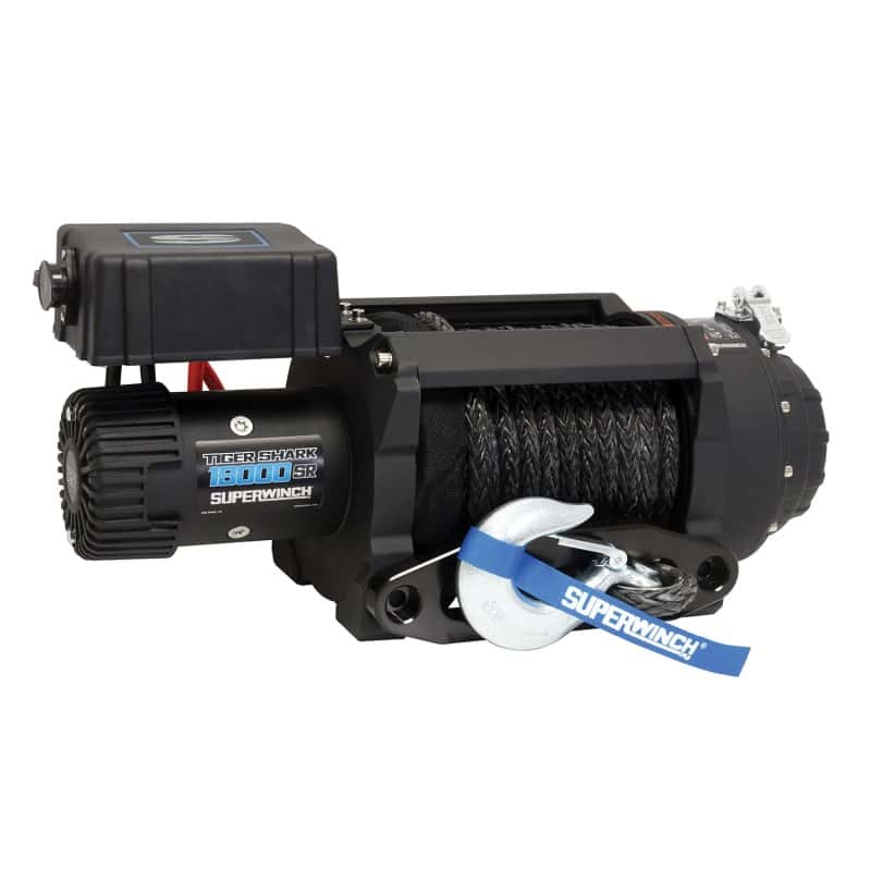 Superwinch — Superwinch 18000 LBS 12V DC 33/64in x 79 ft Synthetic Rope Tiger Shark 18000SR Winch
Winch - view 3