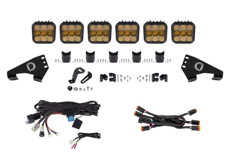 Diode Dynamics — Diode Dynamics 20-Present Polaris RZR SS5 Pro CrossLink Roof - Yellow Combo Lightbar Kit - view 1