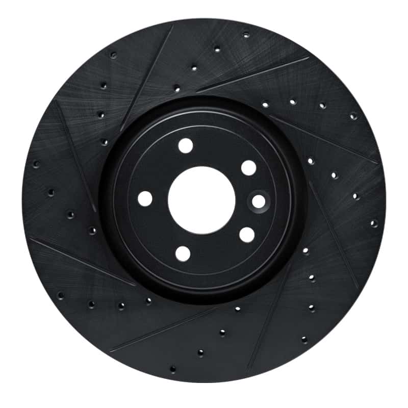 R1 Concepts — R1 16-24 Jaguar XF Front Left Drilled & Slotted Black Brake Rotor
R1 Brake Rotor Drill - view 1