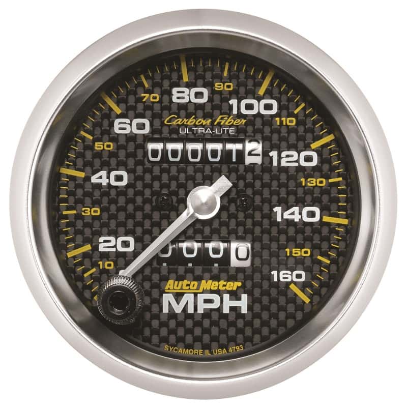 AutoMeter — Autometer 3-3/8in Carbon Fiber 0-160MPH Mechanical Speedometer
GA 3.4" SPD MECH CF - view 2