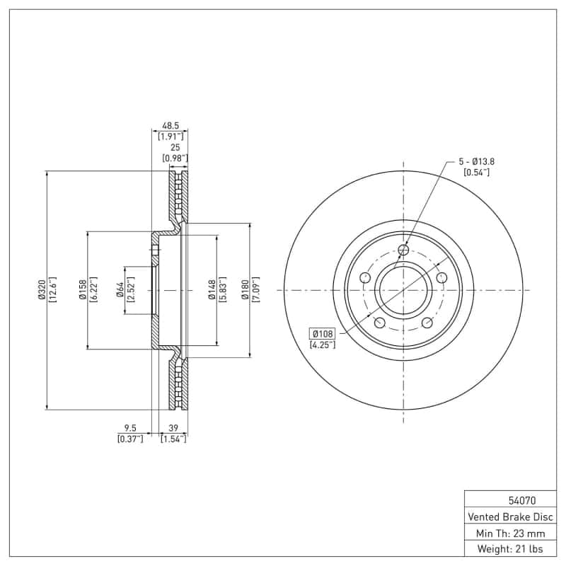 DFC — DFC 04-19 Ford Escape Front GeoSPEC Coated Rotor
DFC Brake Rotor - view 6