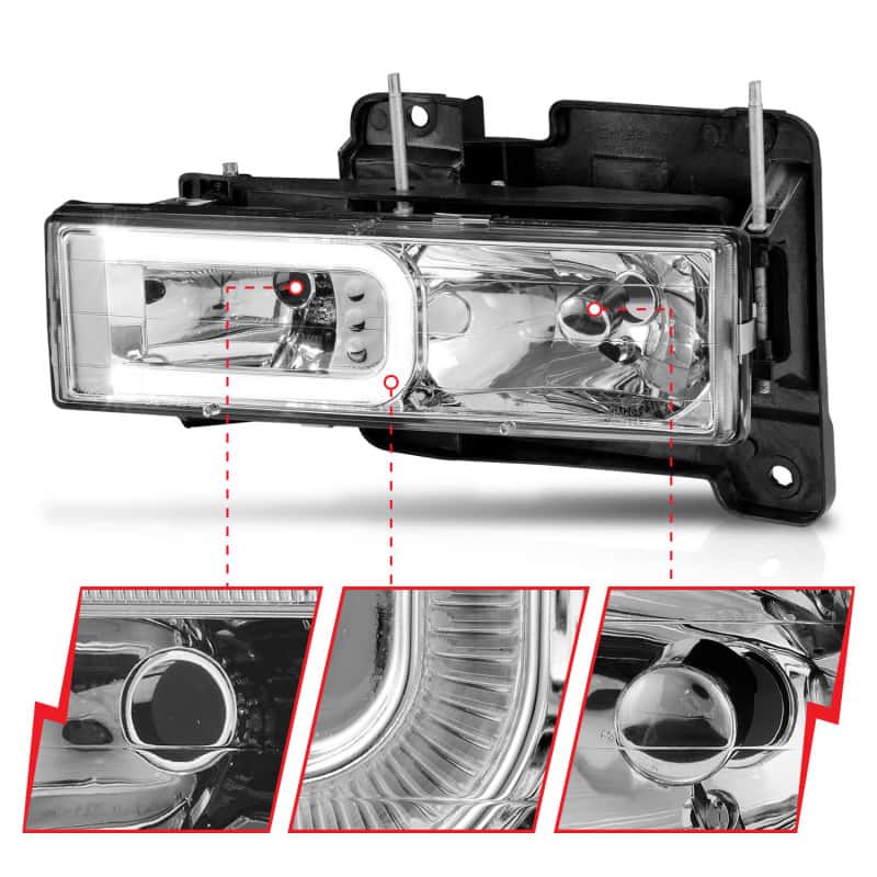 ANZO — ANZO 1999-2000 Cadillac Escalade Crystal Headlights
Head Light Set
HdLtSet - view 5