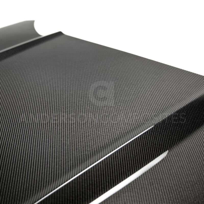 Anderson Composites — Anderson Composites 2015-2017 Ford Mustang Double Sided Carbon Fiber Type-OE Style Hood - view 6