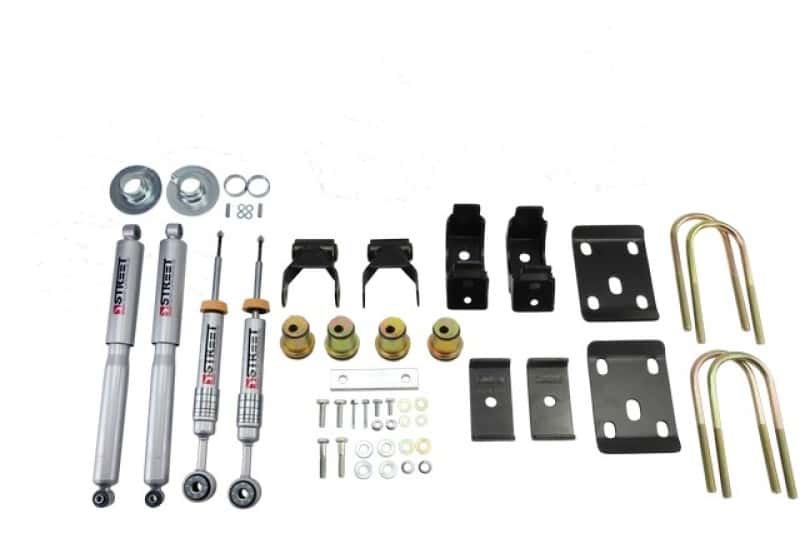 Belltech — Belltech LOWERING KIT 14 Chev/GM Silverado/Sierra Std Cabs 2WD 0in to -4in Front/7in Rear with Shock
LOWERING KIT - view 1