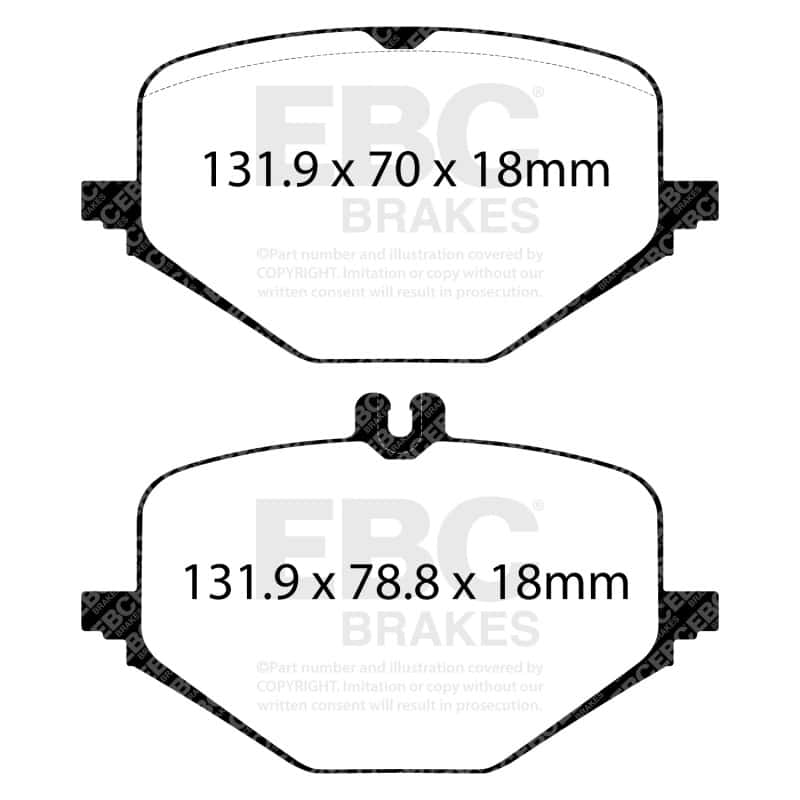 EBC — EBC 2018+ Mercedes-Benz G63 AMG (BM463) 4.0TT Yellowstuff Rear Brake Pads
Disc Brake Pad - view 1