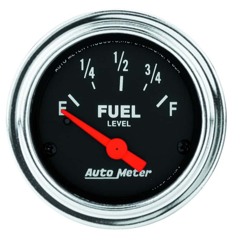 AutoMeter — Autometer Traditional Chrome 52mm Short Sweep 0 Ohm - 90 Ohm Full Electrical Fuel Level Gauge
2" FUEL LEVEL, 0 E/9 - view 1