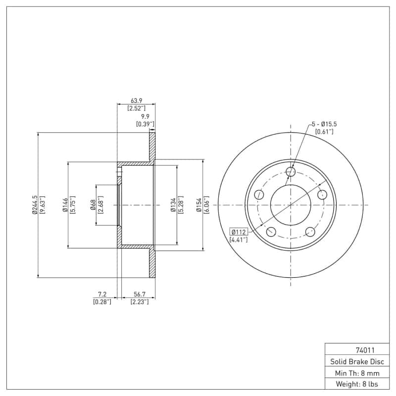 DFC — DFC 92-05 Audi A6 (USA/Canada) Rear GeoSPEC Coated Rotor
DFC Brake Rotor - view 6