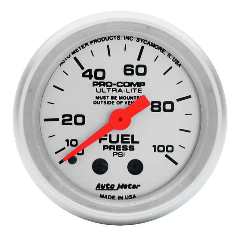 AutoMeter — Autometer Ultra-Lite 52mm 0-100 PSI Mechanical Fuel Pressure Gauge
2" FUEL PRESS, 0-100 - view 2