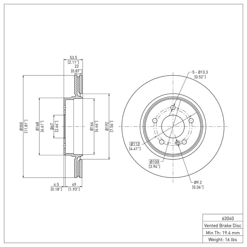 DFC — DFC 98-09 Chrysler Crossfire Rear GeoSPEC Coated Rotor
DFC Brake Rotor - view 6